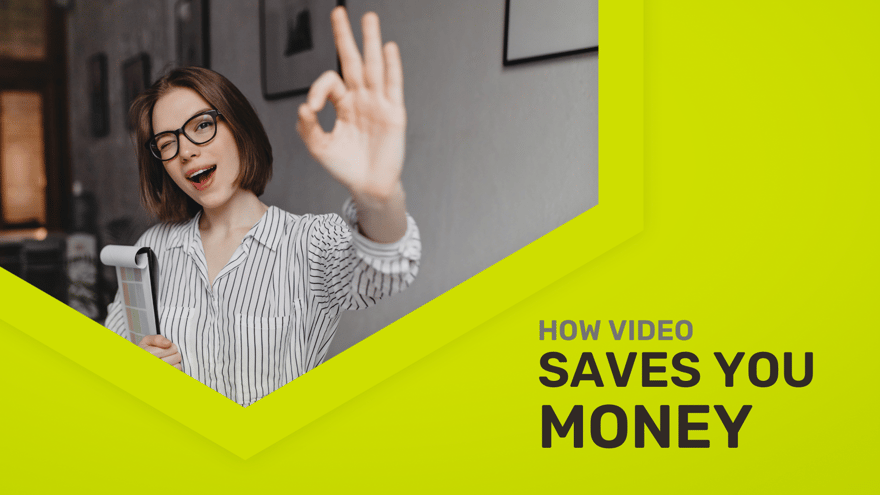 A successful business owner celebrating a positive ROI and money saved with video marketing