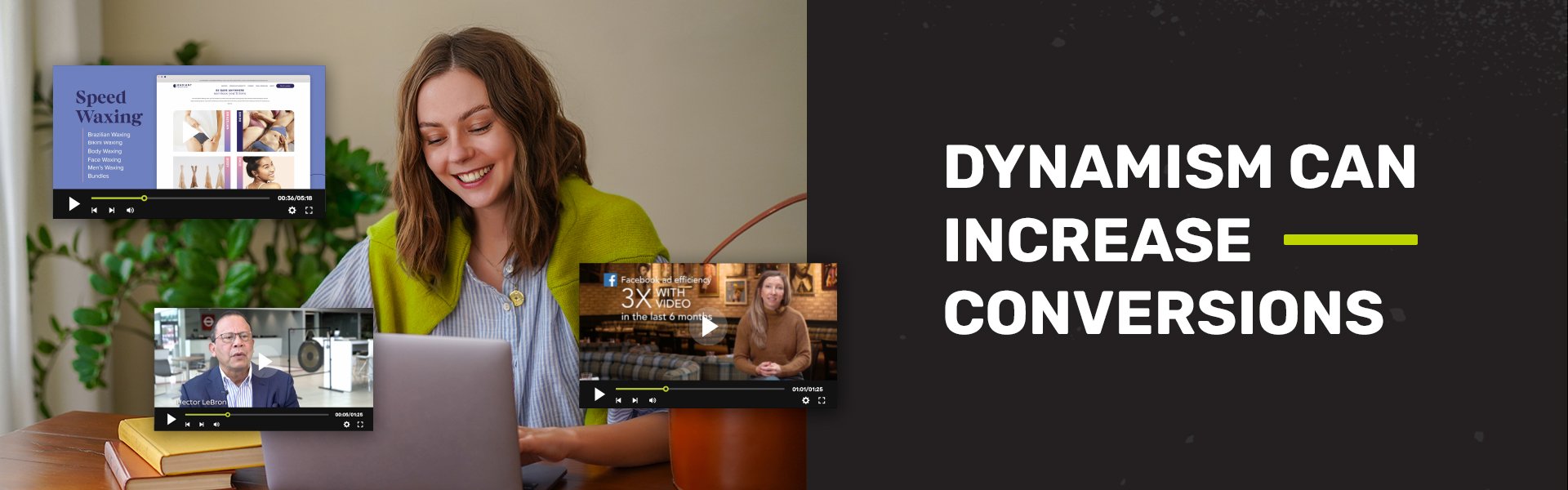Women in front of a screen watching videos